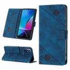 For Motorola Moto G Play 2023 / G Power 2022 Skin-feel Embossed Leather Phone Case(Blue) - 1