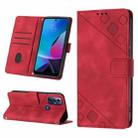 For Motorola Moto G Play 2023 / G Power 2022 Skin-feel Embossed Leather Phone Case(Red) - 1