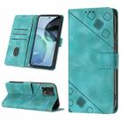 For Motorola Moto G72 Skin-feel Embossed Leather Phone Case(Green) - 1