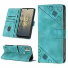 For Nokia C31 Skin-feel Embossed Leather Phone Case(Green) - 1