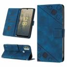 For Nokia C31 Skin-feel Embossed Leather Phone Case(Blue) - 1
