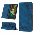 For Nokia C100 Skin-feel Embossed Leather Phone Case(Blue) - 1