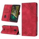 For Nokia C100 Skin-feel Embossed Leather Phone Case(Red) - 1