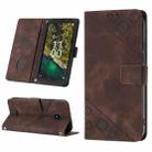 For Nokia C100 Skin-feel Embossed Leather Phone Case(Brown) - 1