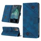 For Nokia G21 / G11 Skin-feel Embossed Leather Phone Case(Blue) - 1