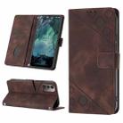 For Nokia G21 / G11 Skin-feel Embossed Leather Phone Case(Brown) - 1