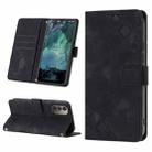 For Nokia G21 / G11 Skin-feel Embossed Leather Phone Case(Black) - 1