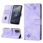 For Nokia G60 Skin-feel Embossed Leather Phone Case(Light Purple) - 1