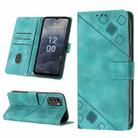 For Nokia G60 Skin-feel Embossed Leather Phone Case(Green) - 1