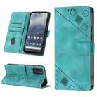For Nokia G100 Skin-feel Embossed Leather Phone Case(Green) - 1