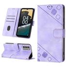 For Nokia G400 Skin-feel Embossed Leather Phone Case(Light Purple) - 1