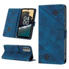 For Nokia G400 Skin-feel Embossed Leather Phone Case(Blue) - 1