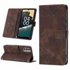 For Nokia G400 Skin-feel Embossed Leather Phone Case(Brown) - 1