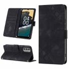 For Nokia G400 Skin-feel Embossed Leather Phone Case(Black) - 1