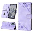 For Nokia X30 Skin-feel Embossed Leather Phone Case(Light Purple) - 1