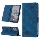 For Nokia X30 Skin-feel Embossed Leather Phone Case(Blue) - 1