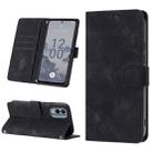 For Nokia X30 Skin-feel Embossed Leather Phone Case(Black) - 1