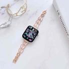 Metal Bracelet Watch Band For Apple Watch Series 8&7 45mm / SE 2&6&SE&5&4 44mm / 3&2&1 42mm(Butterfly Rose) - 1