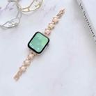 Metal Bracelet Watch Band For Apple Watch Series 8&7 45mm / SE 2&6&SE&5&4 44mm / 3&2&1 42mm(Pearl Flower Rose) - 1