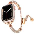 Full Diamond Metal Bracelet Watch Band For Apple Watch Series 8&7 45mm / SE 2&6&SE&5&4 44mm / 3&2&1 42mm(Rose Gold) - 1