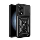 For OPPO Reno8 T 4G Sliding Camera Cover Design Phone Case(Black) - 1