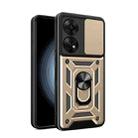For OPPO Reno8 T 4G Sliding Camera Cover Design Phone Case(Gold) - 1