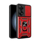 For OPPO Reno8 T 4G Sliding Camera Cover Design Phone Case(Red) - 1