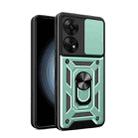 For OPPO Reno8 T 4G Sliding Camera Cover Design Phone Case(Dark Green) - 1