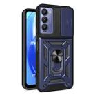 For Tecno Camon 18 / 18 P Sliding Camera Cover Design Phone Case(Blue) - 1