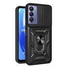 For Tecno Camon 18 / 18 P Sliding Camera Cover Design Phone Case(Black) - 1