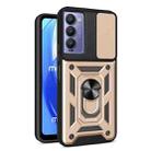 For Tecno Camon 18 / 18 P Sliding Camera Cover Design Phone Case(Gold) - 1