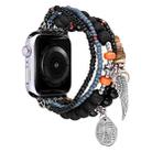 Beaded Posey Wings Bracelet Watch Band For Apple Watch Series 8&7 45mm / SE 2&6&SE&5&4 44mm / 3&2&1 42mm(Black) - 1