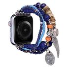 Beaded Posey Wings Bracelet Watch Band For Apple Watch Series 8&7 45mm / SE 2&6&SE&5&4 44mm / 3&2&1 42mm(Royal Blue) - 1