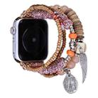 Beaded Posey Wings Bracelet Watch Band For Apple Watch Series 8&7 41mm / SE 2&6&SE&5&4 40mm / 3&2&1 38mm(Coffee) - 1