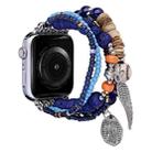Beaded Posey Wings Bracelet Watch Band For Apple Watch Series 8&7 41mm / SE 2&6&SE&5&4 40mm / 3&2&1 38mm(Royal Blue) - 1
