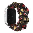 For Apple Watch Series 8&7 41mm / SE 2&6&SE&5&4 40mm / 3&2&1 38mm Cloth + Stainless Steel Hair Ring Watch Band(Small Floral) - 1