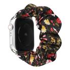 For Apple Watch Ultra 49mm / Series 8&7 45mm / SE 2&6&SE&5&4 44mm / 3&2&1 42mm Cloth + Stainless Steel Hair Ring Watch Band(Small Floral) - 1