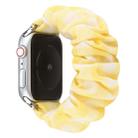 For Apple Watch Series 7 41mm / 6 & SE & 5 & 4 40mm / 3 & 2 & 1 38mm Plaid Pattern Cloth + Stainless Steel Hair Ring Watch Band(Yellow) - 1