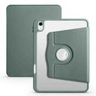 For iPad 10th Gen 10.9 2022 Acrylic 360 Degree Rotation Holder Tablet Leather Case(Pine Green) - 1