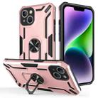 For iPhone 14 Warship Armor 2 in 1 Shockproof Phone Case(Rose Gold) - 1
