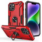 For iPhone 14 Plus Warship Armor 2 in 1 Shockproof Phone Case(Red) - 1