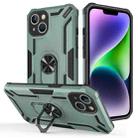 For iPhone 14 Plus Warship Armor 2 in 1 Shockproof Phone Case(Dark Green) - 1