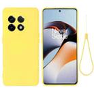 For OnePlus 11 Pure Color Liquid Silicone Shockproof Full Coverage Phone Case(Yellow) - 1