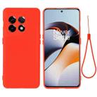 For OnePlus 11 Pure Color Liquid Silicone Shockproof Full Coverage Phone Case(Red) - 1