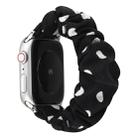 For Apple Watch Series 9&8&7 41mm / SE 3&SE 2&6&SE&5&4 40mm / 3&2&1 38mm Cloth + Stainless Steel Hair Ring Watch Band(Black Spot) - 1