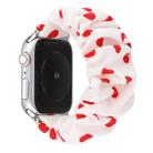 For Apple Watch Series 7 41mm / 6 & SE & 5 & 4 40mm / 3 & 2 & 1 38mm Cloth + Stainless Steel Hair Ring Watch Band(Red Spot) - 1