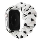 For Apple Watch Series 7 41mm / 6 & SE & 5 & 4 40mm / 3 & 2 & 1 38mm Cloth + Stainless Steel Hair Ring Watch Band(White Spot) - 1