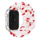 For Apple Watch Series 7 45mm / 6 & SE & 5 & 4 44mm / 3 & 2 & 1 42mm Cloth + Stainless Steel Hair Ring Watch Band(Red Spot) - 1