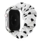 For Apple Watch Series 7 45mm / 6 & SE & 5 & 4 44mm / 3 & 2 & 1 42mm Cloth + Stainless Steel Hair Ring Watch Band(White Spot) - 1
