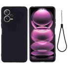 For Xiaomi Redmi Note 12 5G India / Poco X5 Pure Color Liquid Silicone Shockproof Full Coverage Phone Case(Black) - 1